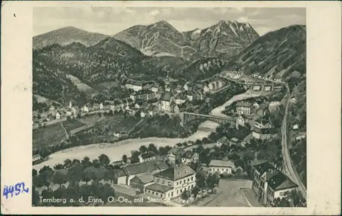 Ansichtskarte Ternberg Enns Künstlerkarte Stadt mit Straßenblick 1928