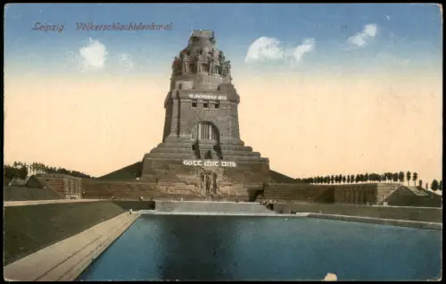 Leipzig Völkerschlachtdenkmal Wasserbecken: Gott mit uns 16. Oktober 1813 1922