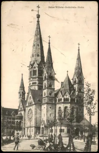 Ansichtskarte Charlottenburg-Berlin Kaiser-Wilhelm-Gedächtniskirche 1910