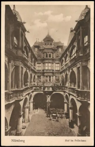 Ansichtskarte Nürnberg Hof im Pellerhaus 1924