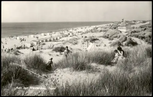 Postkaart Texel Strand am Westerslag 1960