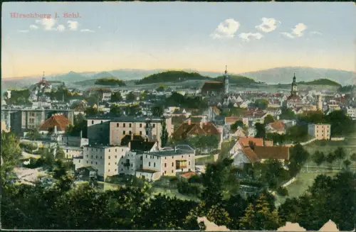 Hirschberg (Schlesien) Jelenia Góra Blick über die Stadt Riesengebirge 1913