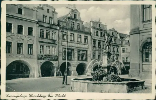 Hirschberg (Schlesien) Jelenia Góra Markt Obstkelterei Geschäfte 1939