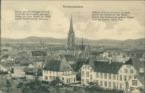 Ansichtskarte Kaiserslautern Stadtpartie 1917