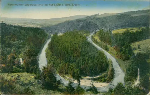 Lauter Erzgebirge Hakenkrümme-Schwarzwasserial Aue Erzgebirge coloriert 1919