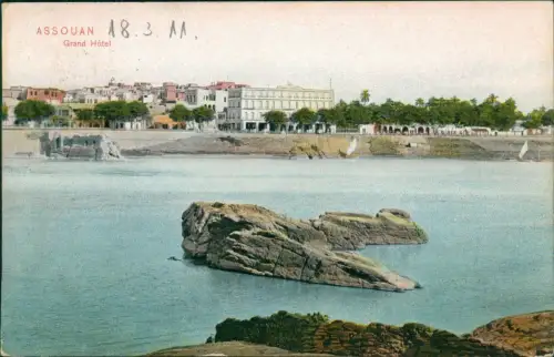 Postcard Assuan Eswan أسوان Assouan Egypt Grand Hotel 1912