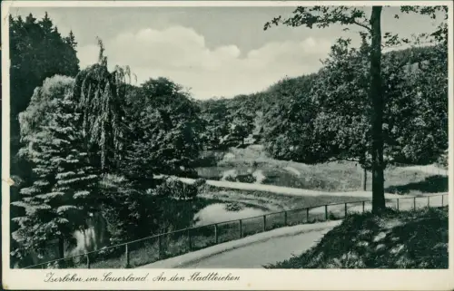 Ansichtskarte Iserlohn An den Stadtteichen 1940  gel. Feldpost WK2