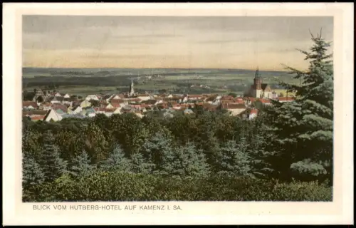 Ansichtskarte Kamenz Kamjenc Blick vom Hutberg auf die Stadt 1928