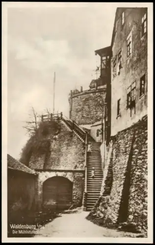 Ansichtskarte Waldenburg (Sachsen) Schloss. Die Mühlstufen. 1928