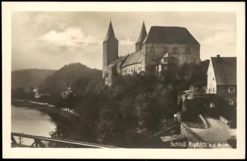 Ansichtskarte Rochlitz Schloß Rochlitz a.d. Mulde Brücke Fotokarte 1928