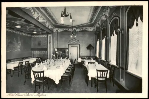 Ansichtskarte Meißen Hotel Blauer Stern, kleiner Saal - Werbekarte 1929