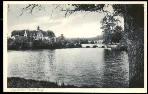 Ansichtskarte Grillenburg-Tharandt Brücke und Jagdschloss 1928