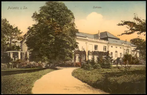 Ansichtskarte Pulsnitz Partie am Schloß 1910