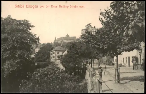 Postcard Elbogen (Eger) Loket Hans Heiling-Straße 1912  b. Karlsbad