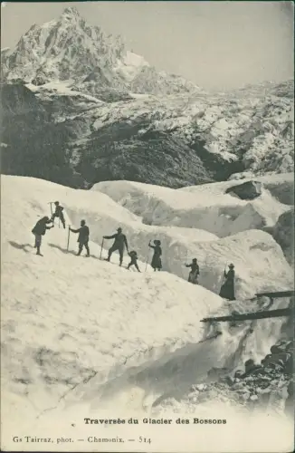 Chamonix-Mont-Blanc Traversée du Glacier des Bossons Bergsteiger 1906