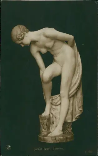 Ansichtskarte  Statue Plastik Marmor Sandor Jaray Badende nackt Erotik 1912