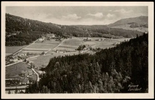 Ansichtskarte Jonsdorf Panorama-Ansicht mit Zittauer Gebirge DDR AK 1952