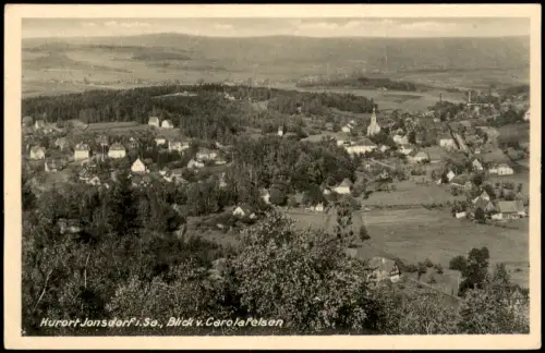 Ansichtskarte Jonsdorf Panorama-Ansicht Blick v. Carolafelsen 1951