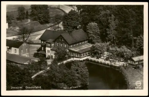 Jonsdorf Gondelteich Hotel Kurhaus Gondelfahrt aus der Vogelschau 1951