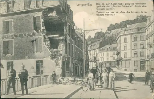 CPA Langich Longwy Zerstörtes Geschäftshaus 1. WK 1914