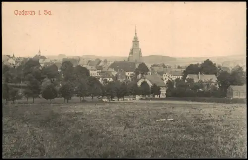 Ansichtskarte Oederan Partie an der Stadt 1909