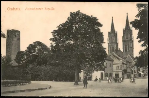 Ansichtskarte Oschatz Altoschatzer Straße. 1912