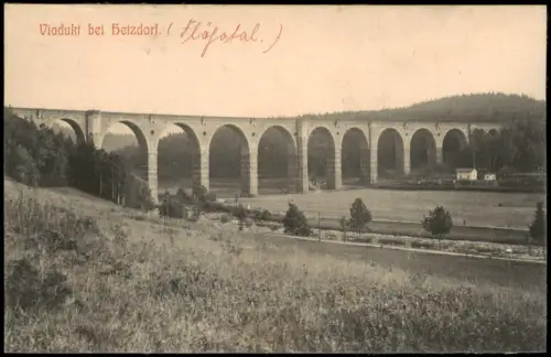Ansichtskarte Hetzdorf-Halsbrücke Partie am Viadukt 1912