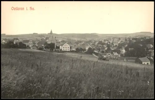 Ansichtskarte Oederan Fernblick mit Fabrik 1912