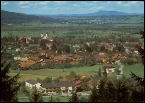 Benediktbeuern Panorama Bayr. Alpen Blick gegen Hohenpeißenberg 1970