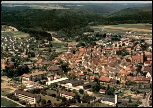 Buchen (Odenwald) Luftbild Luftaufnahme Totale v. Flugzeug aus 1968