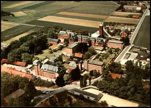 Thuine (Emsland) MUTTERHAUS THUINE v. Flugzeug aus, Luftaufnahme 1983