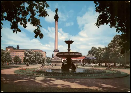 Ansichtskarte Stuttgart Schloßplatz Springbrunnen 1965