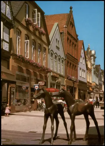 Verden (Aller) Fohlenplastiken in der Großen Straße, Kind, Geschäfte 1970