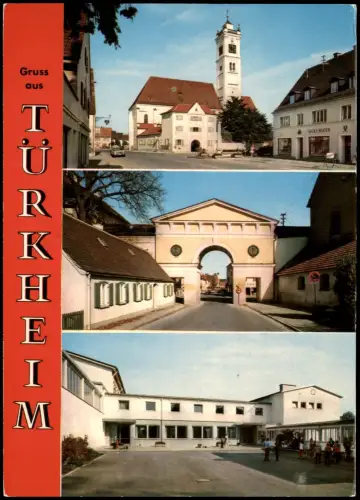 Ansichtskarte Türkheim Mehrbildkarte mit 3 Ortsansichten 1975