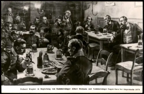 Richard Wagner mit Albert Niemann und Eugen Gura bei Angermann 1879