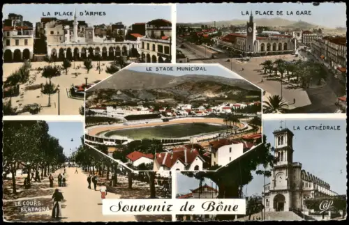 Annaba Bône عنابة Mehrbildkarte mit Stadtansichten von Bône 1958