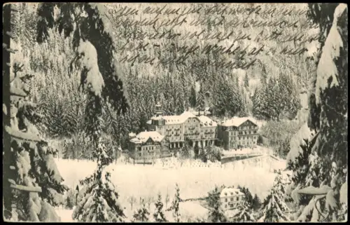 Ansichtskarte St. Blasien Sanatorium im winterlichen Schwarzwald 1920