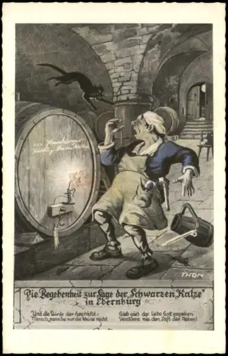Ebernburg-Bad Münster am Stein-Ebernburg Sage der Schwarzen Katze,  1955