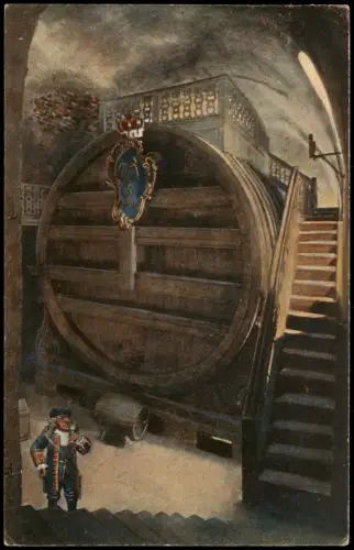 Ansichtskarte Heidelberg Heidelberger Fass Keller Innenansicht 1910