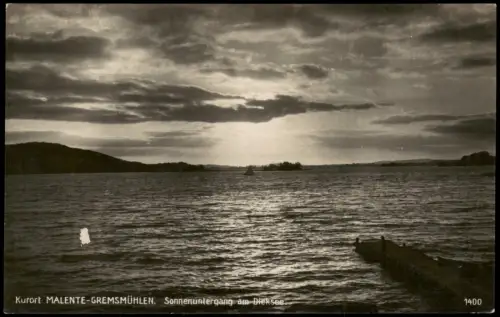 Ansichtskarte Bad Malente-Gremsmühlen-Malente Sonnenuntergang am Dieksee 1935
