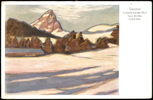 Sexten Sesto Winterliche Gebirgslandschaft  Kurhaus Alpina  Sexmor 1929