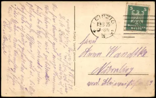 Ansichtskarte Leipzig Neues Rathaus mit Straßenbahn 1925