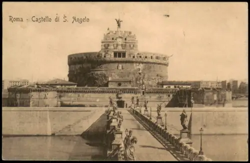 Rom Roma Castello di S. Angelo (Engelsburg) mit Engelsbrücke 1912