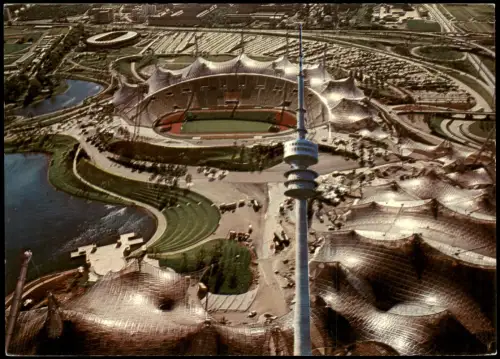 Milbertshofen-München  Olympiapark, Olympiastadion, Schwimmhalle 1972
