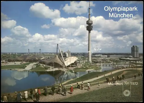 Milbertshofen-München Olympiapark Olympiahalle Schwimmhalle Olympiaturm 1972