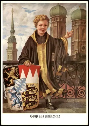 Ansichtskarte München Gruß aus München! 1964   mit Oktoberfest-Stempel