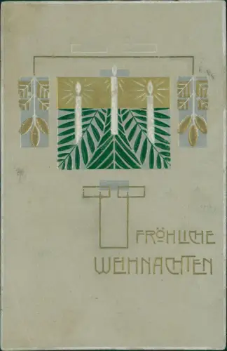Weihnachten Christmas Jugenstil Gold Ornament Art nouveau 1905 Goldprägung