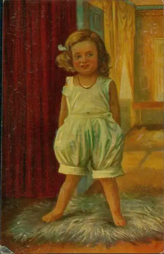Künstlerkarte Gemälde Frechdachs Walter Hoy mit Pinselduktus 1912