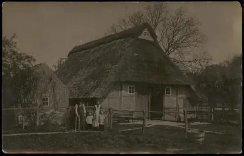 Hasbergen-Delmenhorst Demost Niedersächsisches Bauernhaus Reetdach 1915 Foto