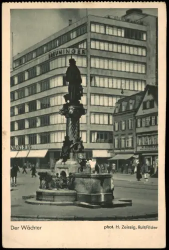 Stuttgart Der Wächter Nachtwächterbrunnen Kaufhaus Breuninger, Stuttgart 1940